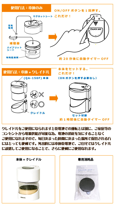 補聴器専用の乾燥機「クイックエイドセット」